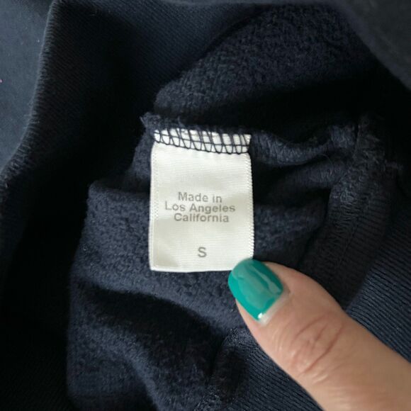 Clare V. Ruffle Sweatshirt in Navy Lavender Splash Size Small - Picture 7 of 7